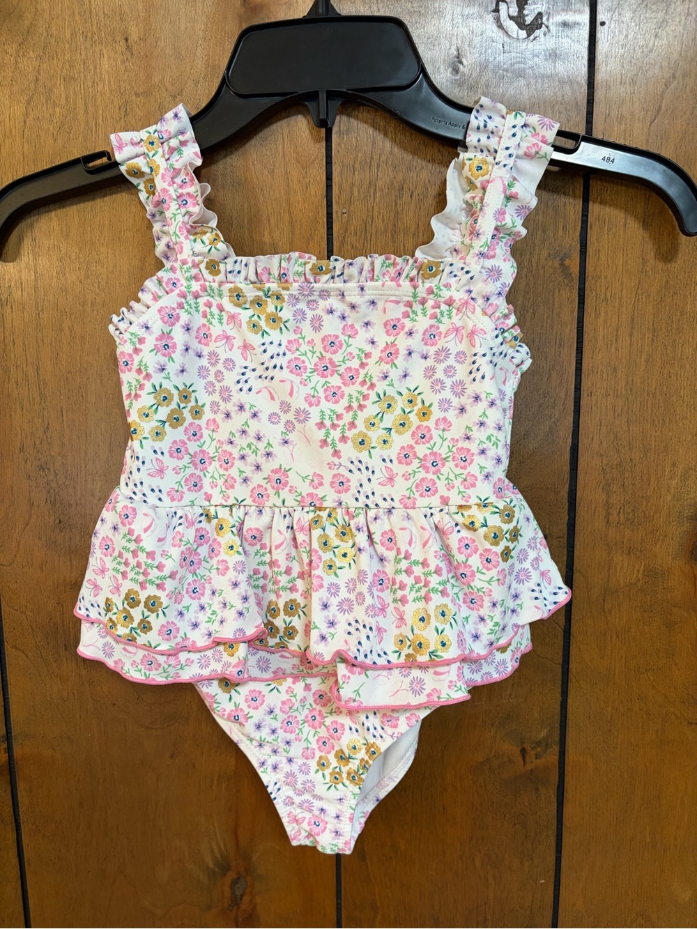 Catherine Malandrino Pink Floral Ruffle One-Piece Swimsuit